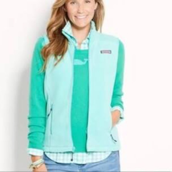 Vineyard Vines Mint Green Fleece Vest - Picture 1 of 10